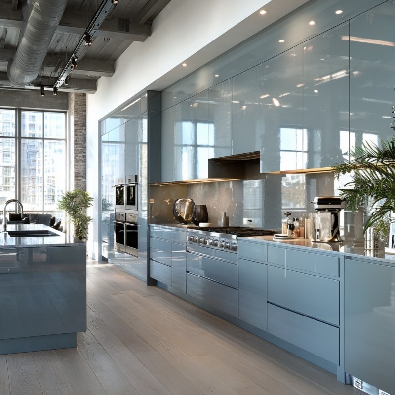 High Gloss Lacquer Kitchen Cabinets